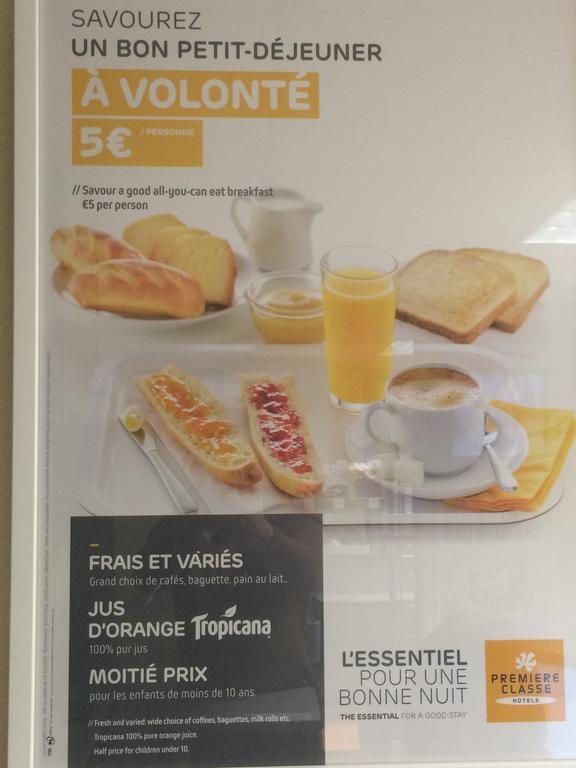 普瑞米尔艾福尔经典酒店 埃夫勒 外观 照片 Breakfast menu